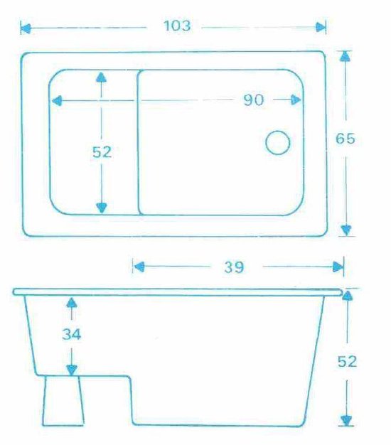 Haceka Marinella voetzitbad 103x65cm 60.4042 - Wit