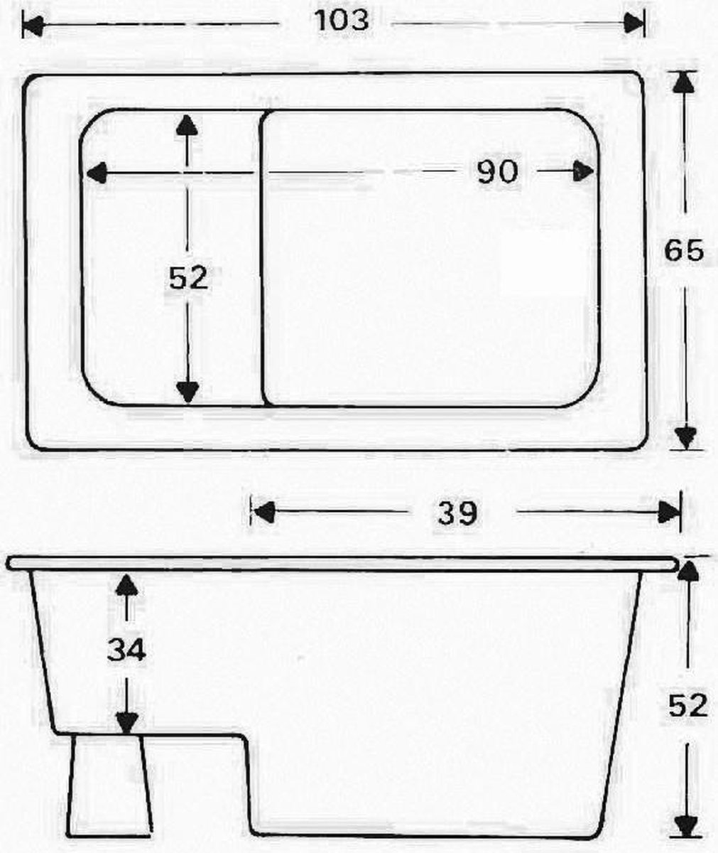 Haceka Marinella voetzitbad 103x65cm 60.4042 - Wit