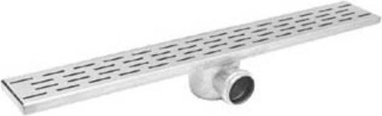 Easy drain Easydrain Fixt afvoergoot enkele plaat met sifon 9.8x90cm zijuitloop 50mm RVS edft90050 - Silver