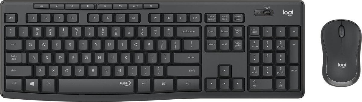 Logitech MK295 Silent - Draadloze muis en toetsenbord - AZERTY BE / Graphite