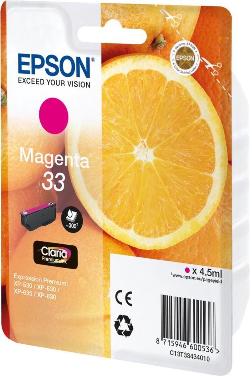 Epson Cartouche Oranges Ink Claria Premium - Magenta