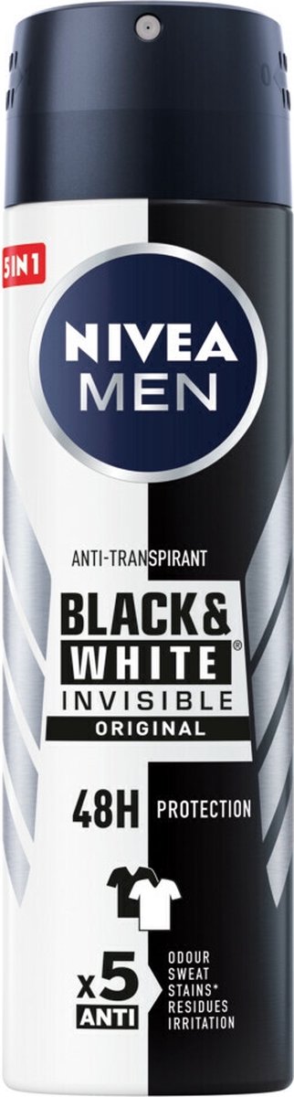 Nivea Men Deodorant Spray Invisible For Black & White - 150 ml