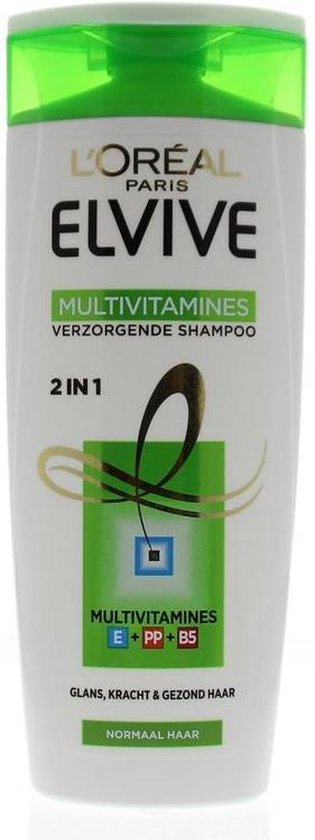 L'Oréal Elvive Shampoo Multivitamines Verzorgend 2 in 1- 250 ml.