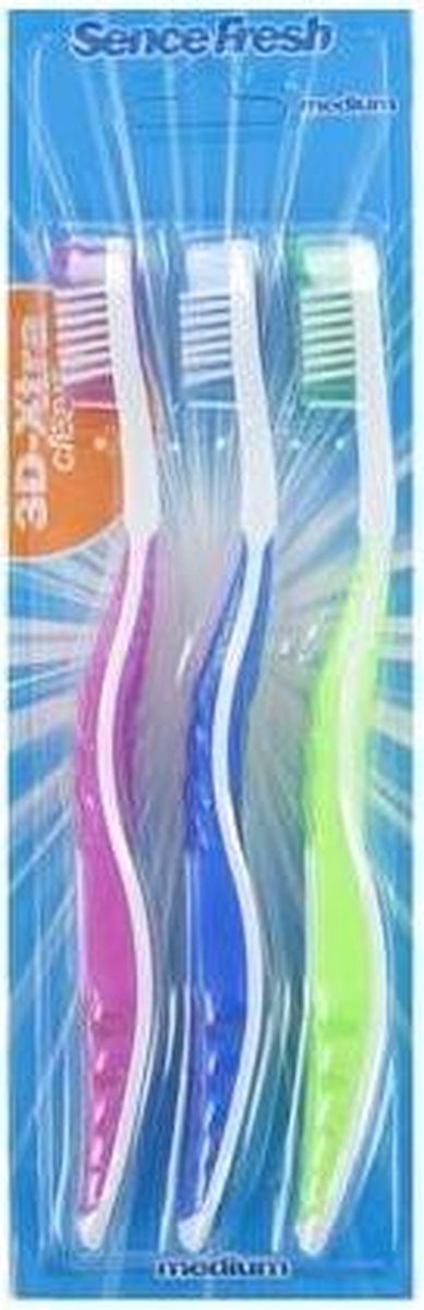 SenceFresh Tandenborstel - Medium 3D-Extra Clean 3 st.