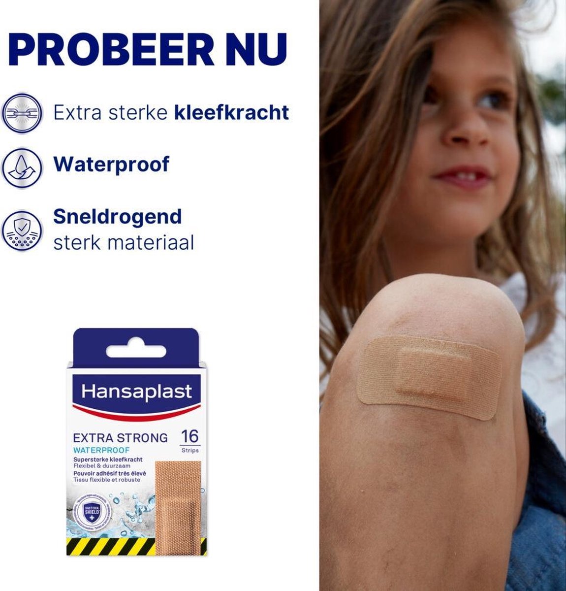 Hansaplast Extra Strong Waterproof Pleisters - 16 stuks - Beige