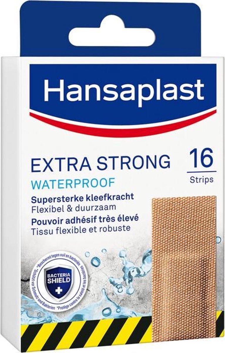 Hansaplast Extra Strong Waterproof Pleisters - 16 stuks - Beige
