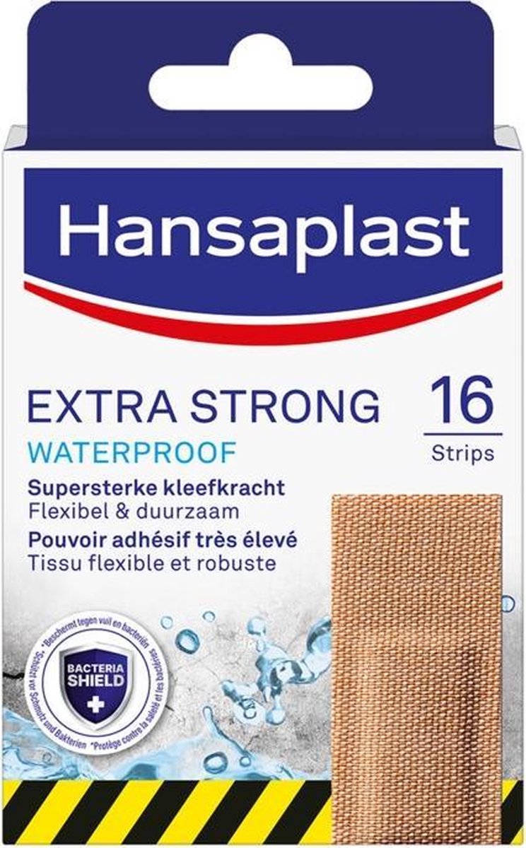 Hansaplast Extra Strong Waterproof Pleisters - 16 stuks - Beige