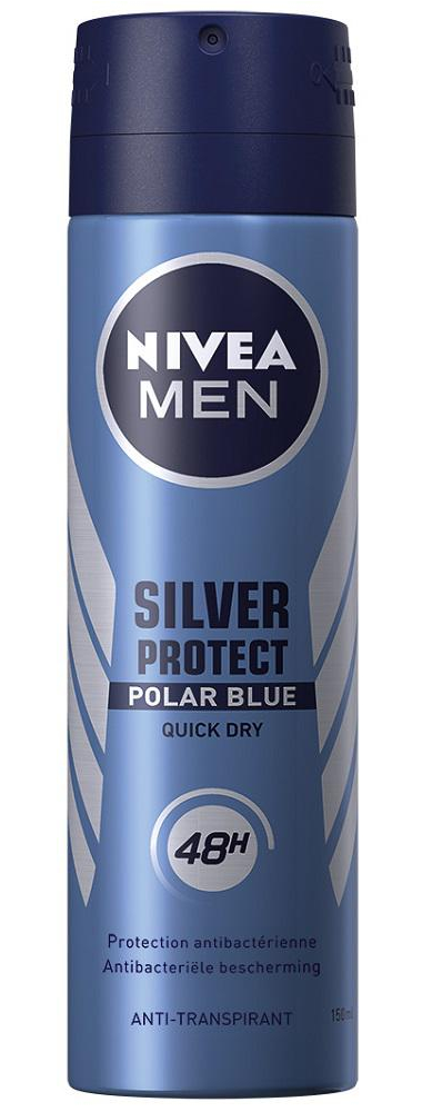 Nivea Men Deodorant Spray Protect Polar Blue - 150 ml - Silver