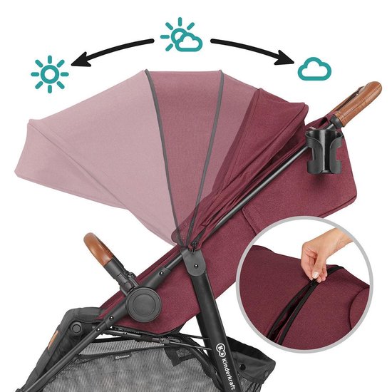 Kinderkraft Kinderwagen Grande 2020 - Burgundy