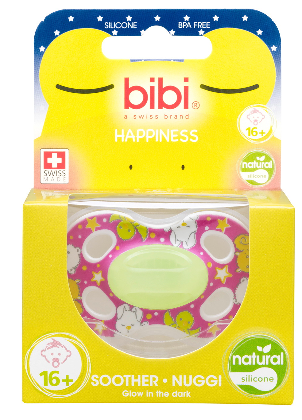 Bibi Happiness Fopspeen - Glow in The Dark 16+ maanden