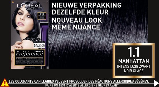L'Oreal Paris Préférence Haarverf - 1.1 Cool Black Pearl