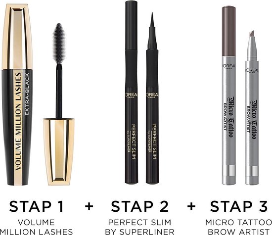 L'Oreal Paris L'Oreal Paris Mascara - Volume Million Lashes - Extra Black - 9,2 ml - Zwart