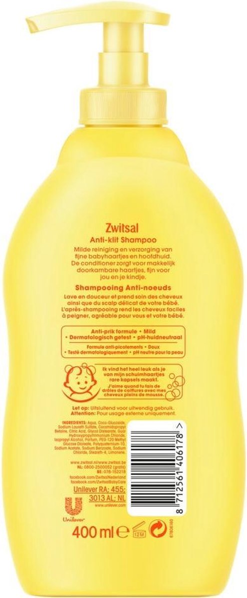 Zwitsal Shampoo Pomp - Anti-Klit 400ml