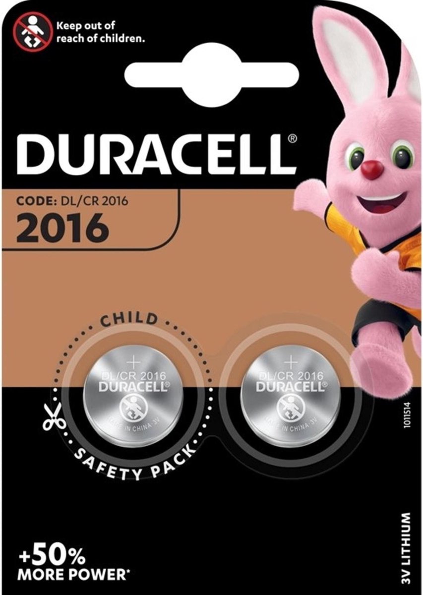 Duracell Knoopcelbatterijen - 3V Lithium DL 2016 2Pack