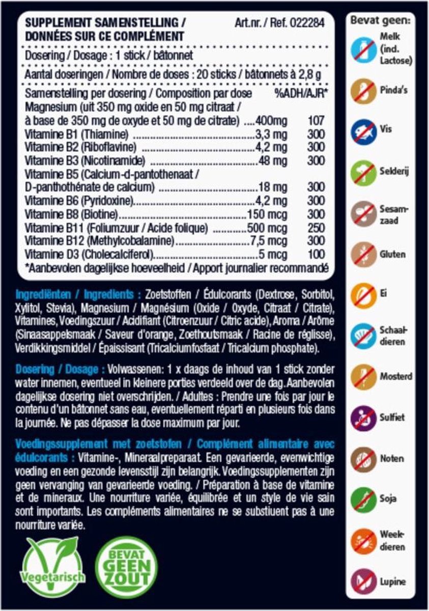 Lucovitaal Supplementen - Magnesium 400 2 Go - 20 stuks