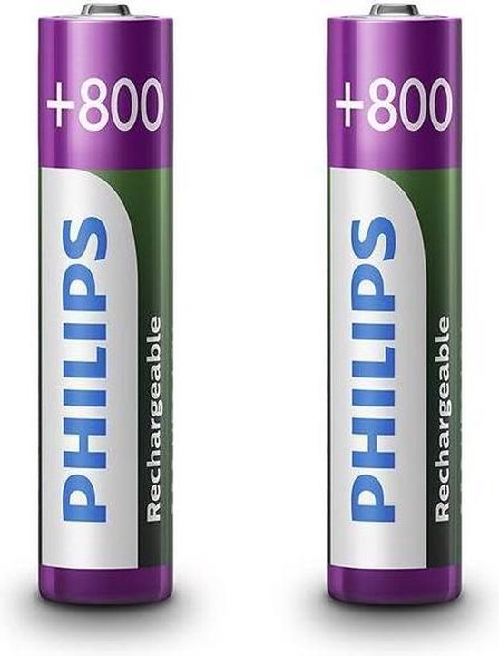Philips R03B2A80/10 AAA 800 mAh Oplaadbare Batterijen - 2 stuks