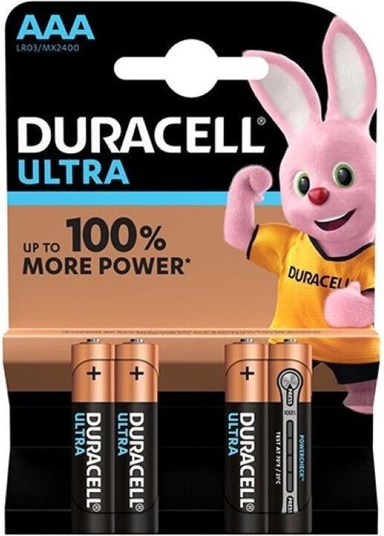 Duracell Ultra Power Batterijen - AAA Alkaline - 4 Stuks