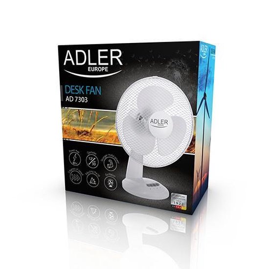Adler AD 7303 Ventilator - 30 cm - Wit
