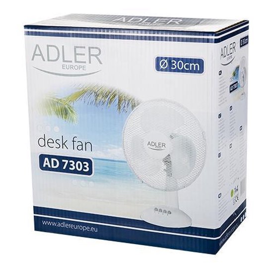 Adler AD 7303 Ventilator - 30 cm - Wit