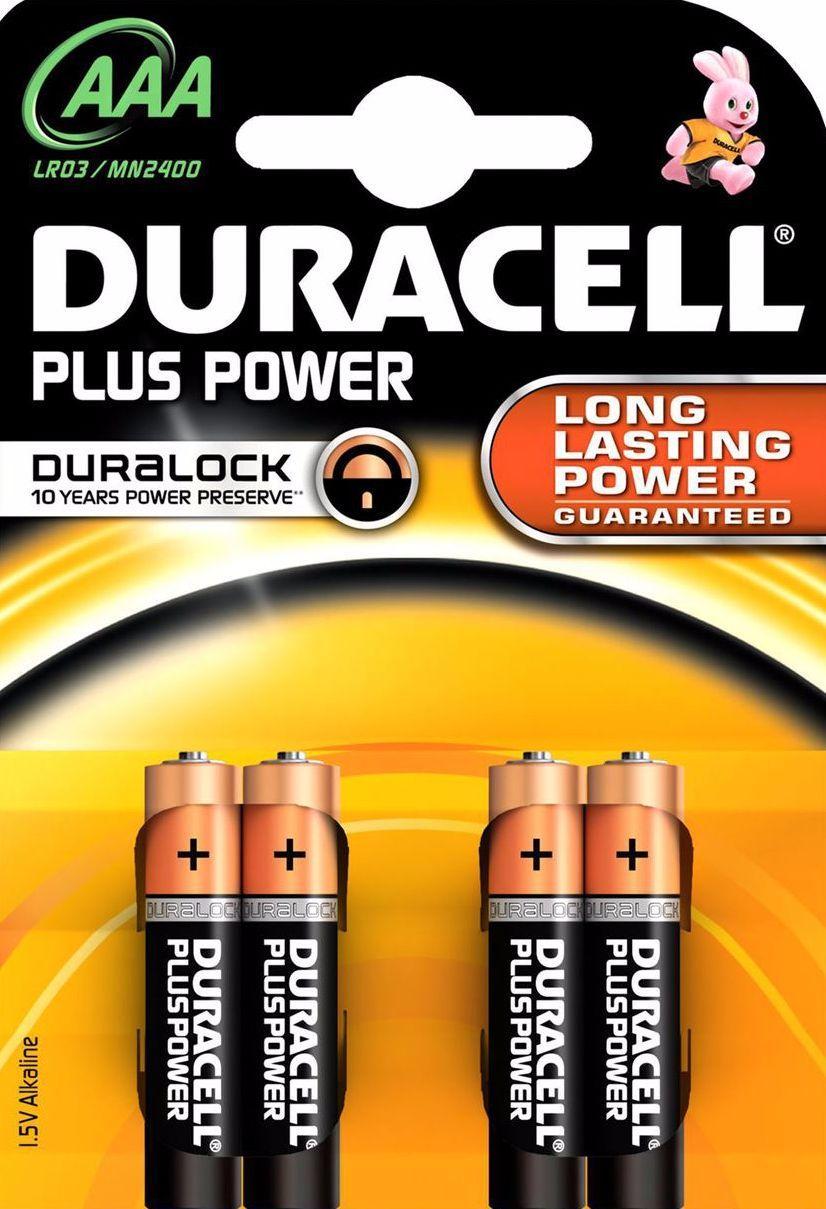Duracell Plus Power Batterij - AAA LR03 MN2400 4 Stuks