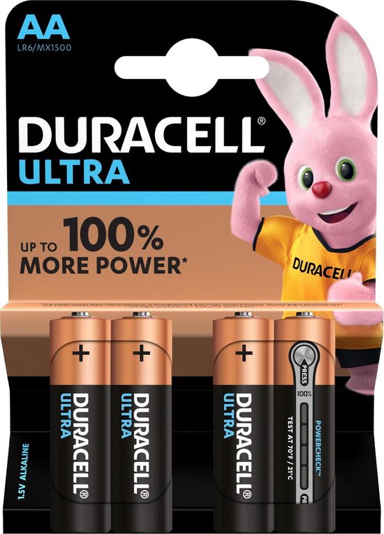 Duracell Ultra Power AA - Met Powercheck - 1500/lr6 - 4 Stuks