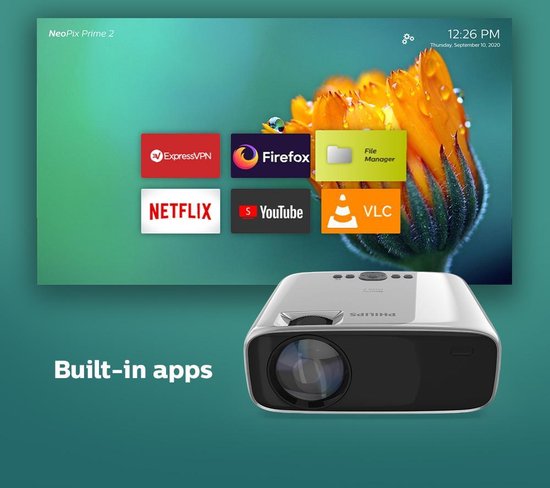 Philips PRIME 2 NPX542 beamer (nieuw 2021 model) - Grijs