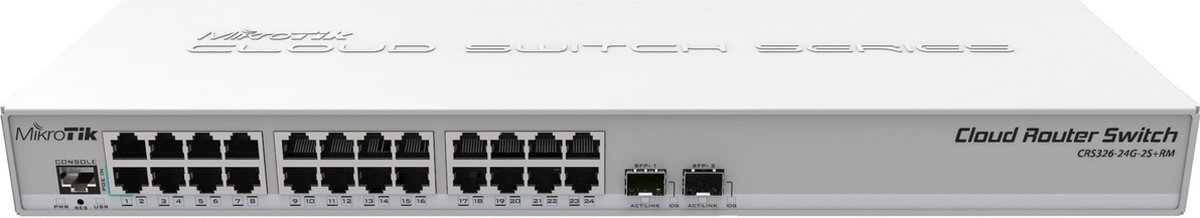 MikroTik CRS326-24G-2S+RM L2 Gigabit Ethernet (10/100/1000) Power over Ethernet (PoE) - Grijs