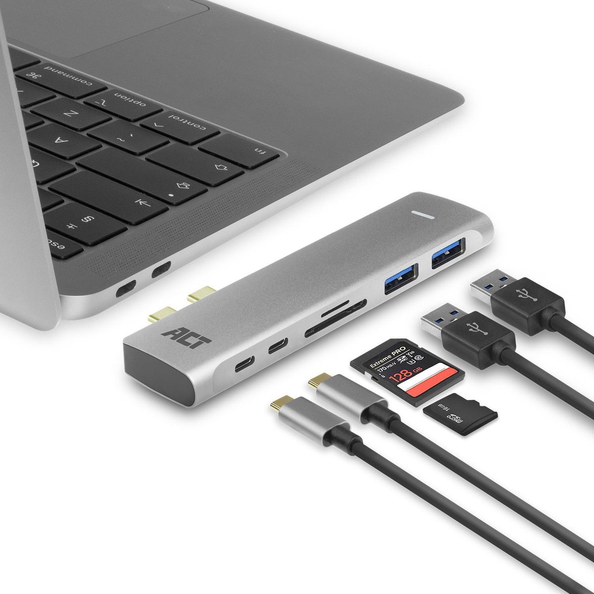 ACT usb C Thunderbolt 3 naar hdmi Female Multiport Adapter 4K