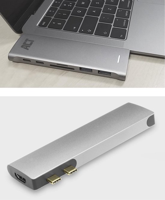 ACT usb C Thunderbolt 3 naar hdmi Female Multiport Adapter 4K