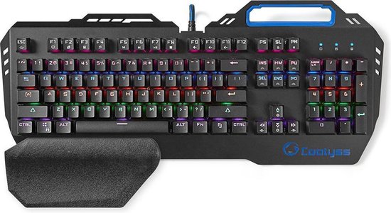 Nedis QWERTY Gamingtoetsenbord - RGB-Verlichting - US Internationaal - Metalen Design - Mechanisch - Zwart