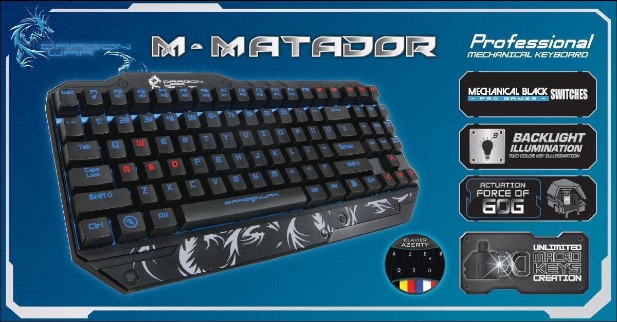 Dragon War M-Matador toetsenbord QWERTY Engels - Zwart