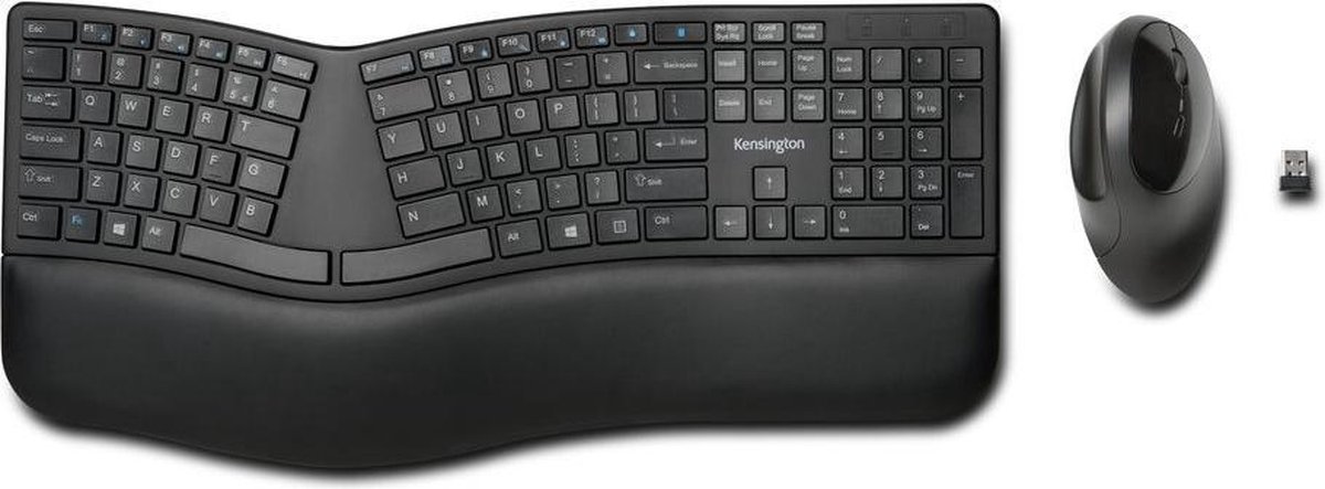 Kensington Pro Fit Ergo toetsenbord RF-draadloos + Bluetooth QWERTY Amerikaans Engels - Zwart
