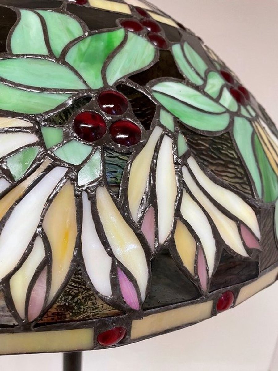 Clayre & Eef Lumilamp Vloerlamp Tiffany Ø 51*157 Cm E27/max 2*60w Meerkleurig Glas / Polyresin 5ll-5990 - Bruin