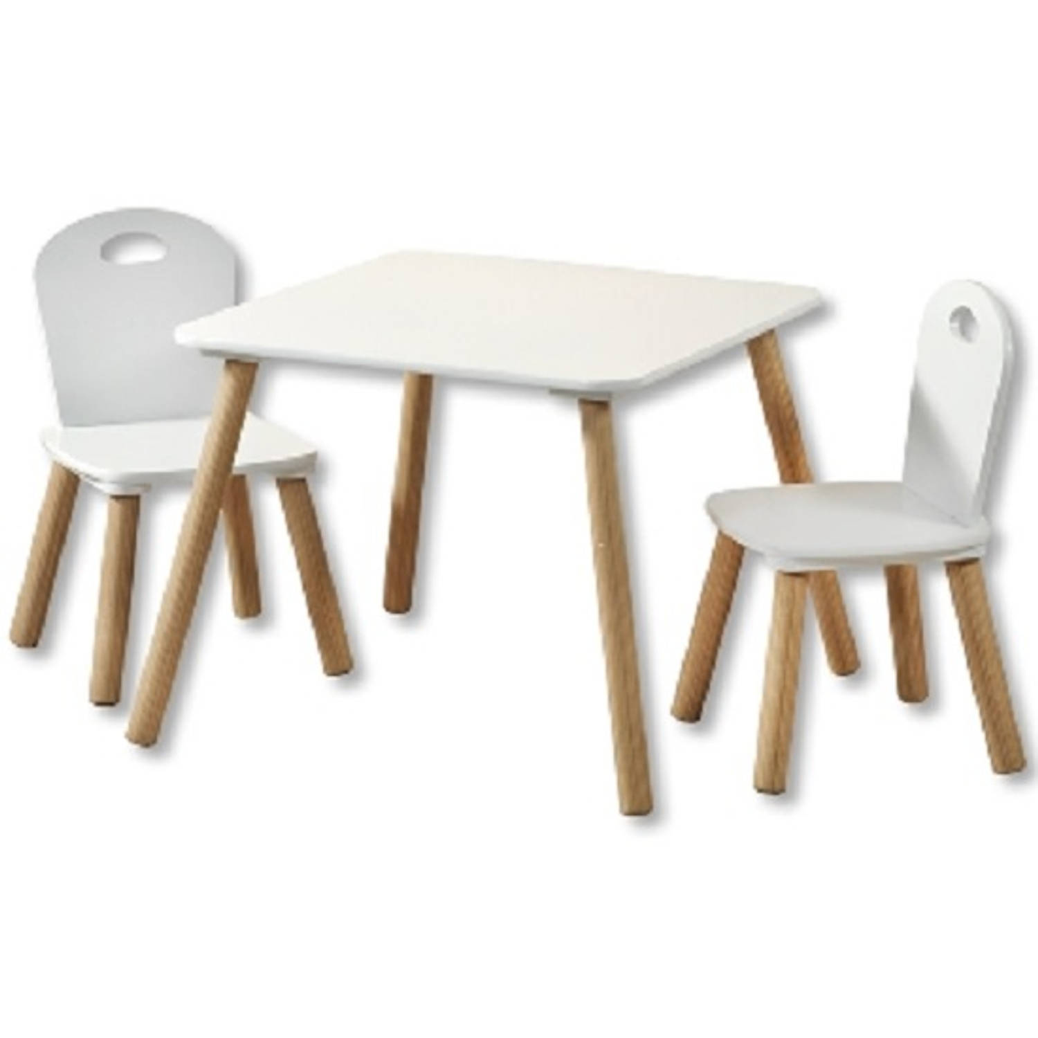 4Goodz Stevige Kindertafel Set Met Stoeltjes - 55x55x45 Cm