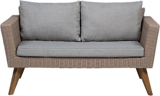 Beliani Vittoria Loungeset Pe Rotan 51 X 91 Cm - Beige