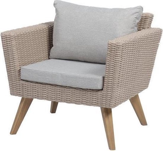 Beliani Vittoria Loungeset Pe Rotan 51 X 91 Cm - Beige