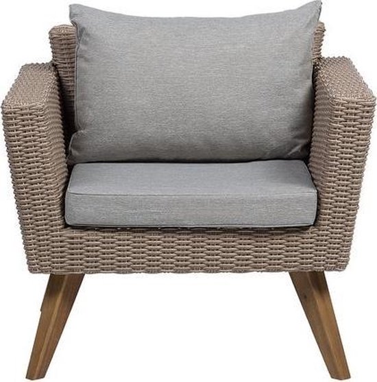 Beliani Vittoria Loungeset Pe Rotan 51 X 91 Cm - Beige