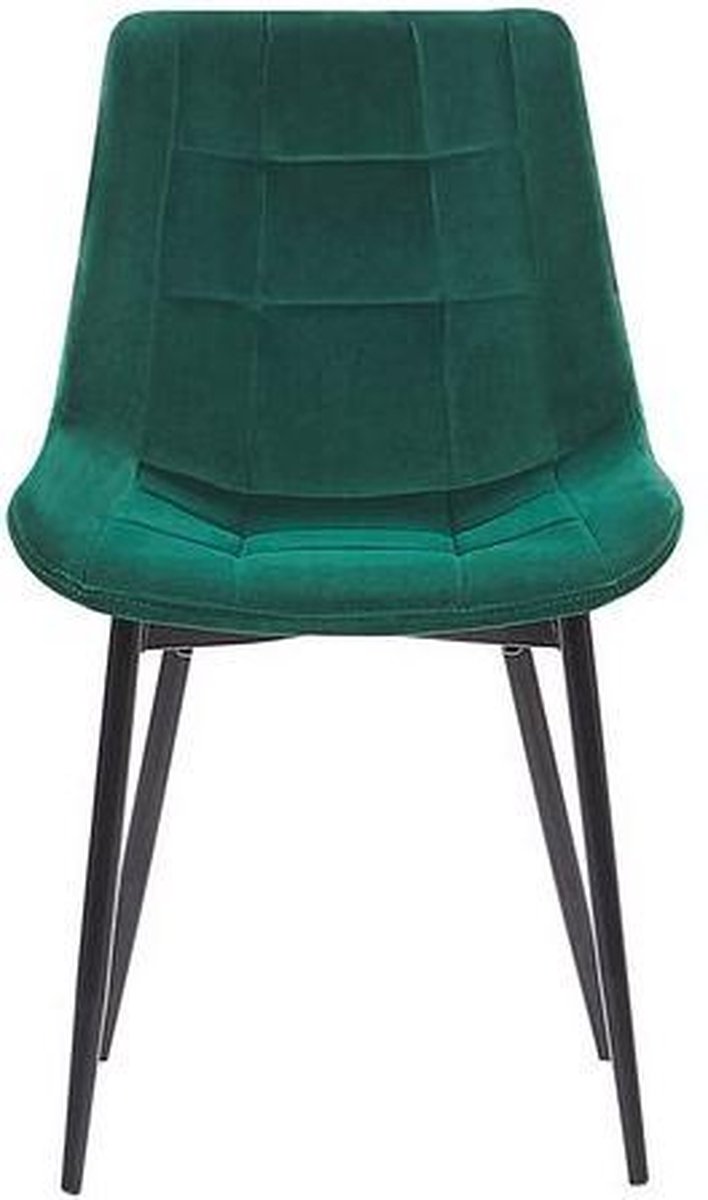 Beliani Melrose Eetkamerstoel Set Van 2 Fluweel 59 X 51 Cm - Groen