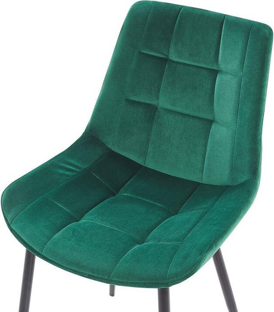 Beliani Melrose Eetkamerstoel Set Van 2 Fluweel 59 X 51 Cm - Groen