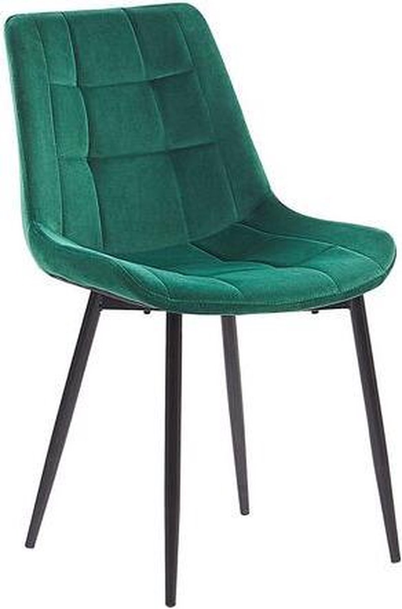 Beliani Melrose Eetkamerstoel Set Van 2 Fluweel 59 X 51 Cm - Groen