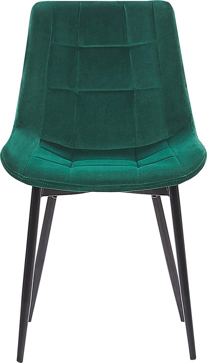 Beliani Melrose Eetkamerstoel Set Van 2 Fluweel 59 X 51 Cm - Groen