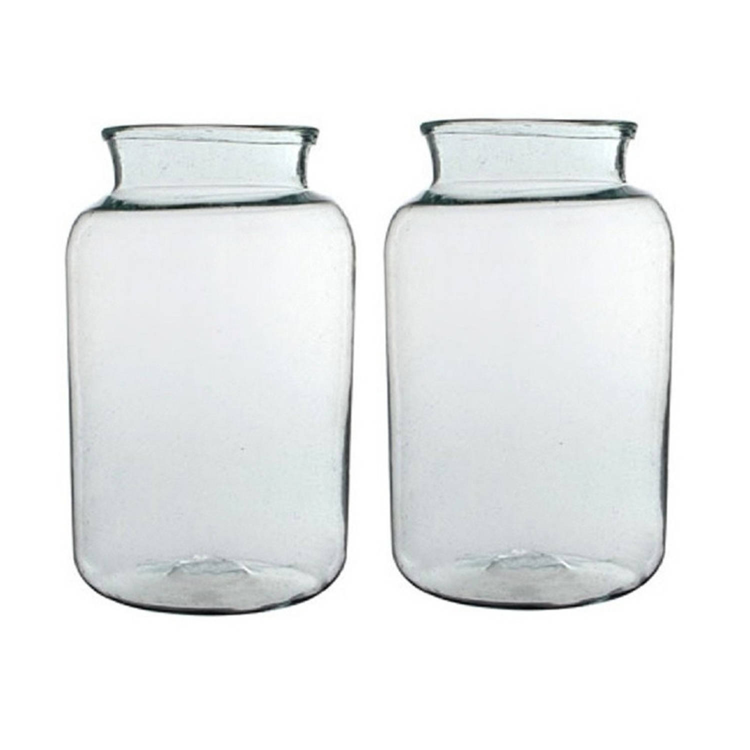 2x Cilinder Vaas / Bloemenvaas Transparant Glas 44 X 25 Cm - Bloemenvazen - Woondecoratie / Woonaccessoires