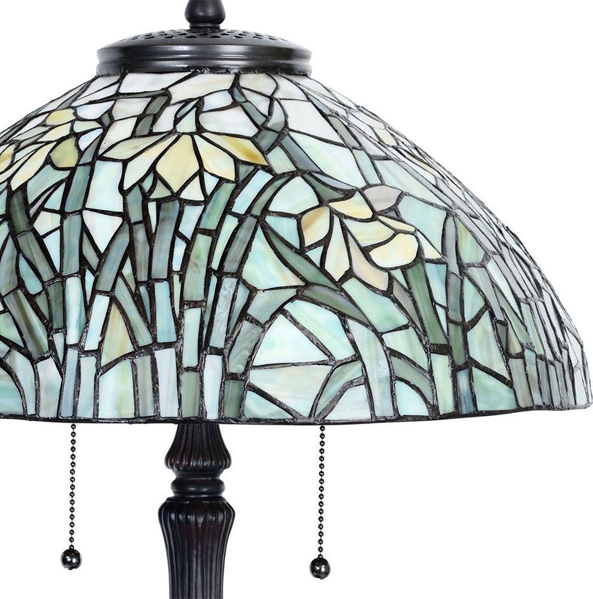 Clayre & Eef Tafellamp Tiffany Ø 40 Cm E27/max 3*60w Meerkleurig - Beige