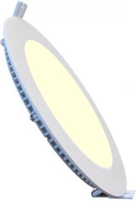 BES LED Led Downlight Slim - Inbouw Rond 6w - Dimbaar - Warm 2700k - Mat Aluminium - Ø120mm - Wit
