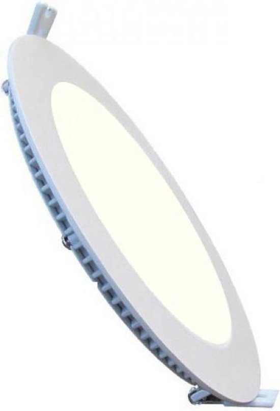 BES LED Led Downlight Slim - Inbouw Rond 18w - Dimbaar - Natuurlijk 4200k - Mat Aluminium - Ø225mm - Wit