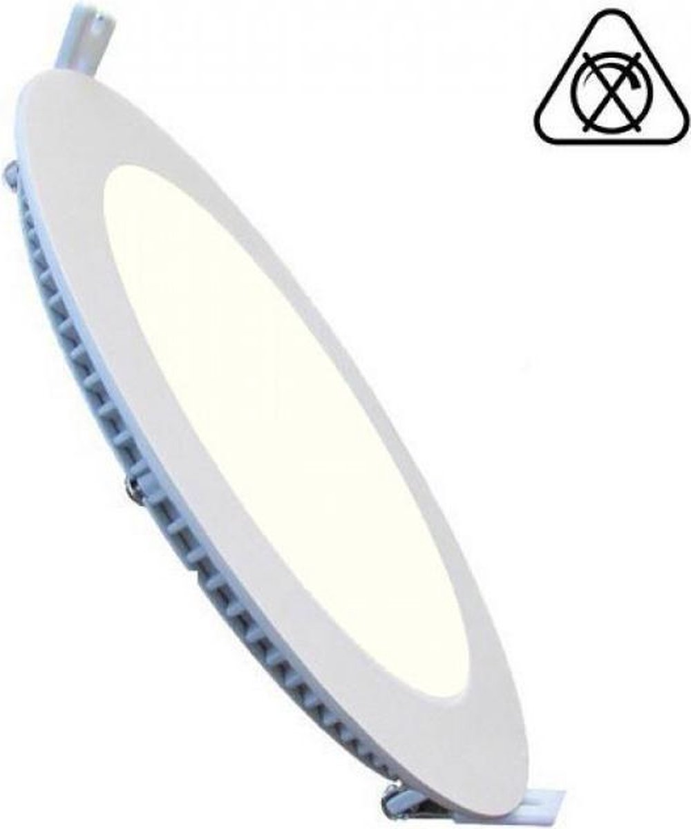 BES LED Led Downlight Slim Pro - Aigi - Inbouw Rond 18w - Natuurlijk 4000k - Mat - Ø220mm - Wit