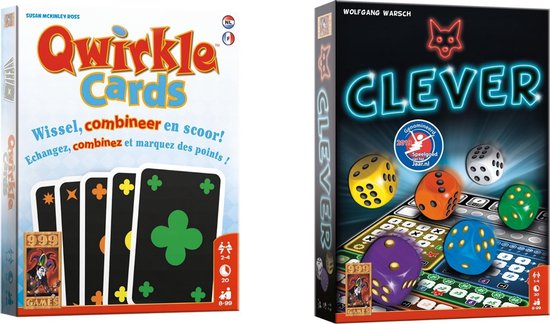 999Games Spellenbundel - Kaartspel - Dobbelspel - 2 Stuks - Qwirkle & Clever