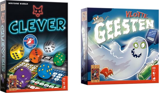 999Games Spellenbundel - Kaartspel - Dobbelspel - 2 Stuks - Clever & Vlotte Geesten