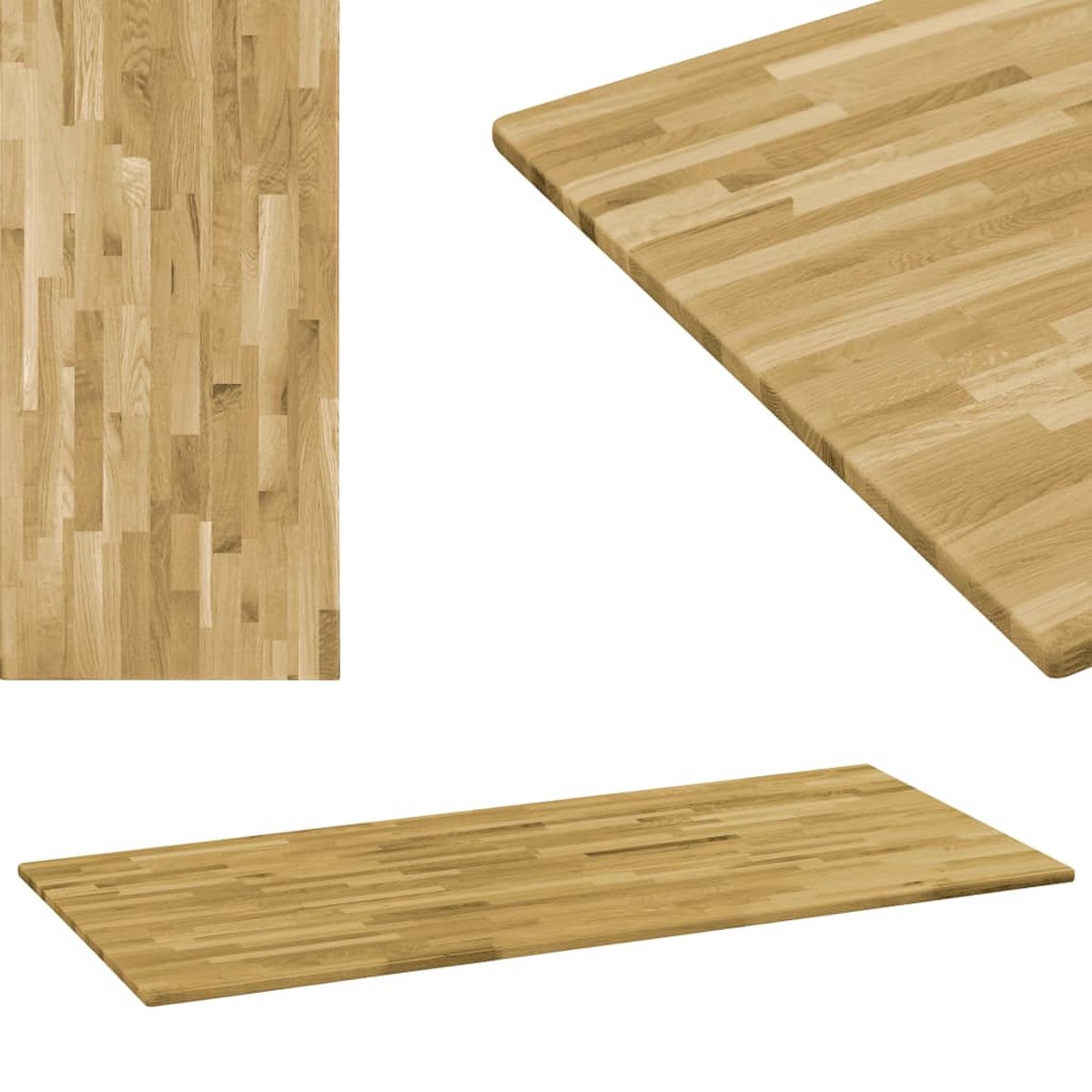 Vidaxl Tafelblad Rechthoekig 23 Mm 100x60 Cm Massief Eikenhout - Marrón