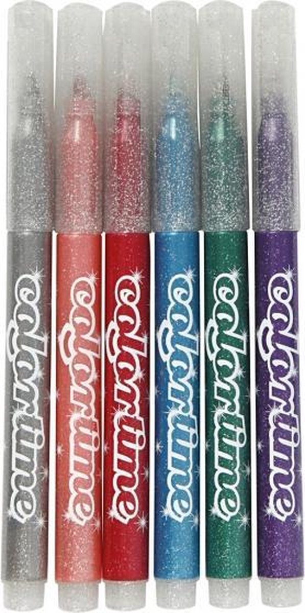Colortime Glitterstiften Lijndikte 4,2 Mm Multicolor 6 Stuks